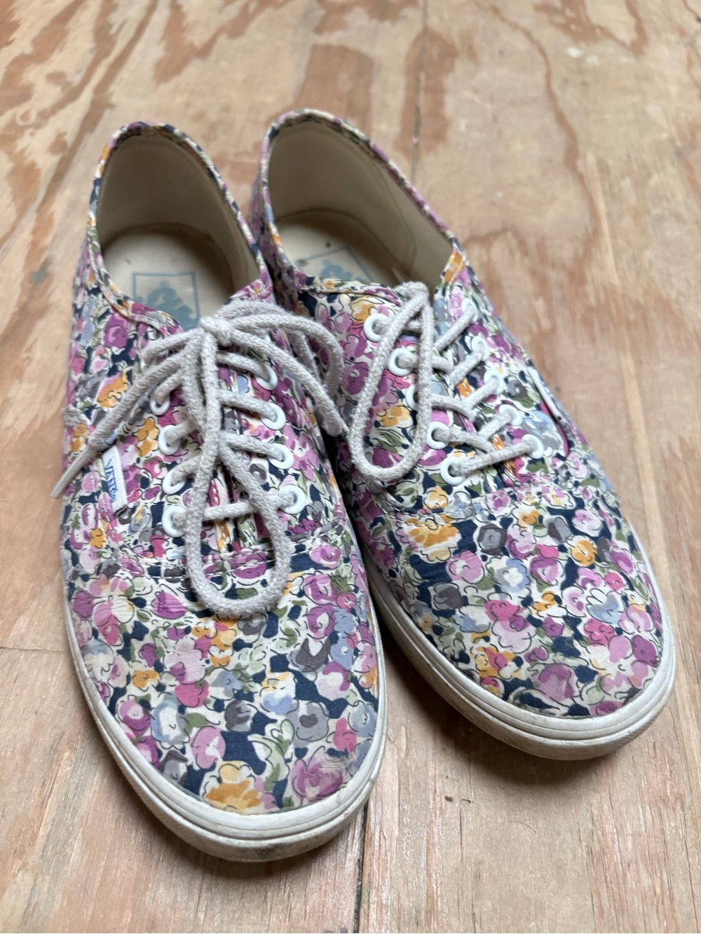 Vans Floral Canvas Lace-Up Sneakers - Pink, Yellow, Navy